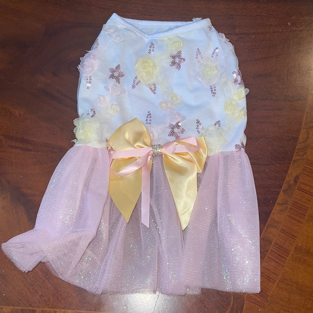 Sparkle bows & rhinestone dog medium dress